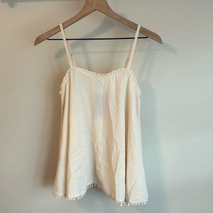 NWT Flowy Ivory Cotton Blend Crochet Trimmed Tank